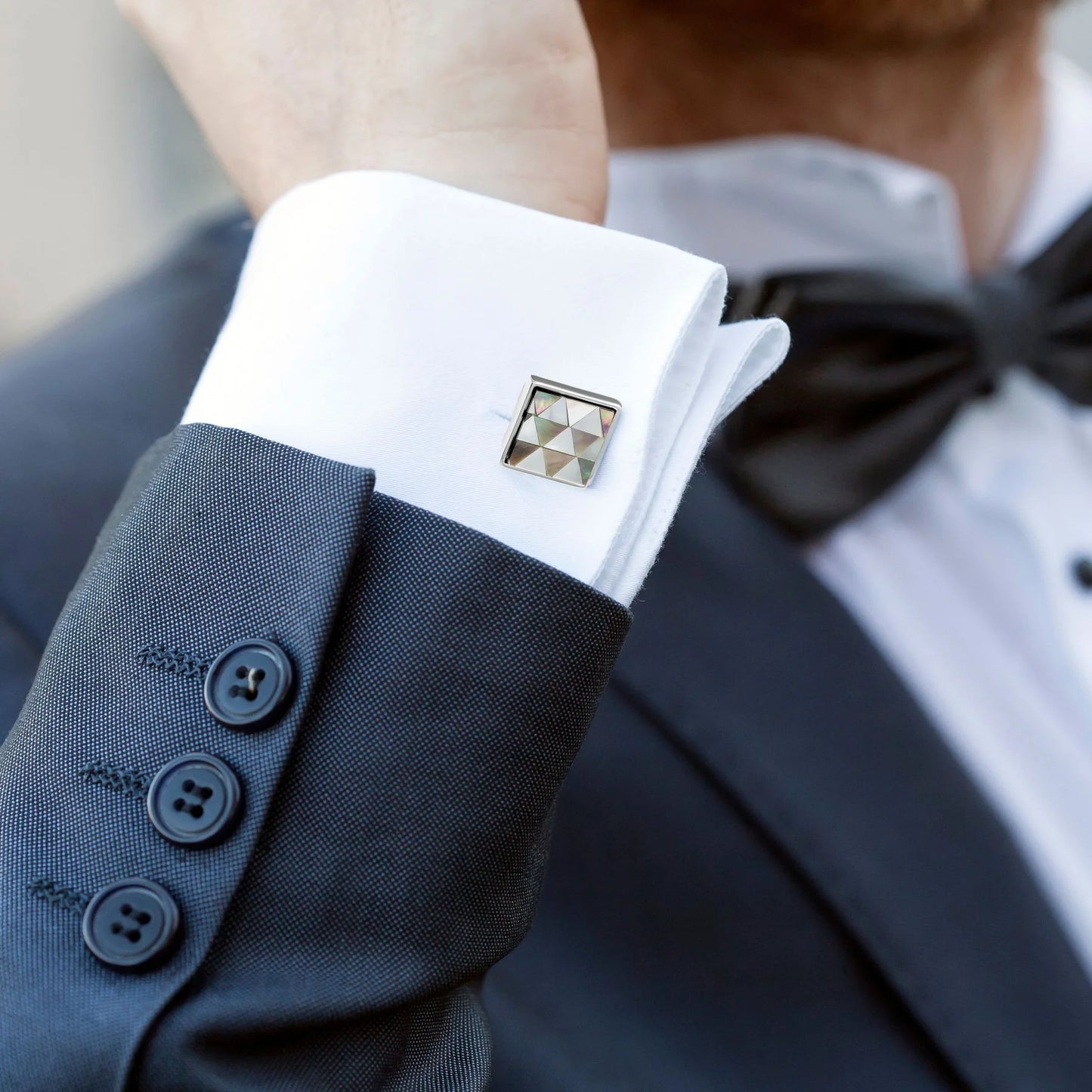 Simon Carter - Grey MoP Cubist პერანგის სამაგრი