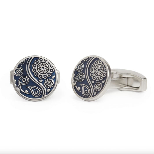 Simon Carter - Paisley Enamel Navy პერანგის სამაგრი