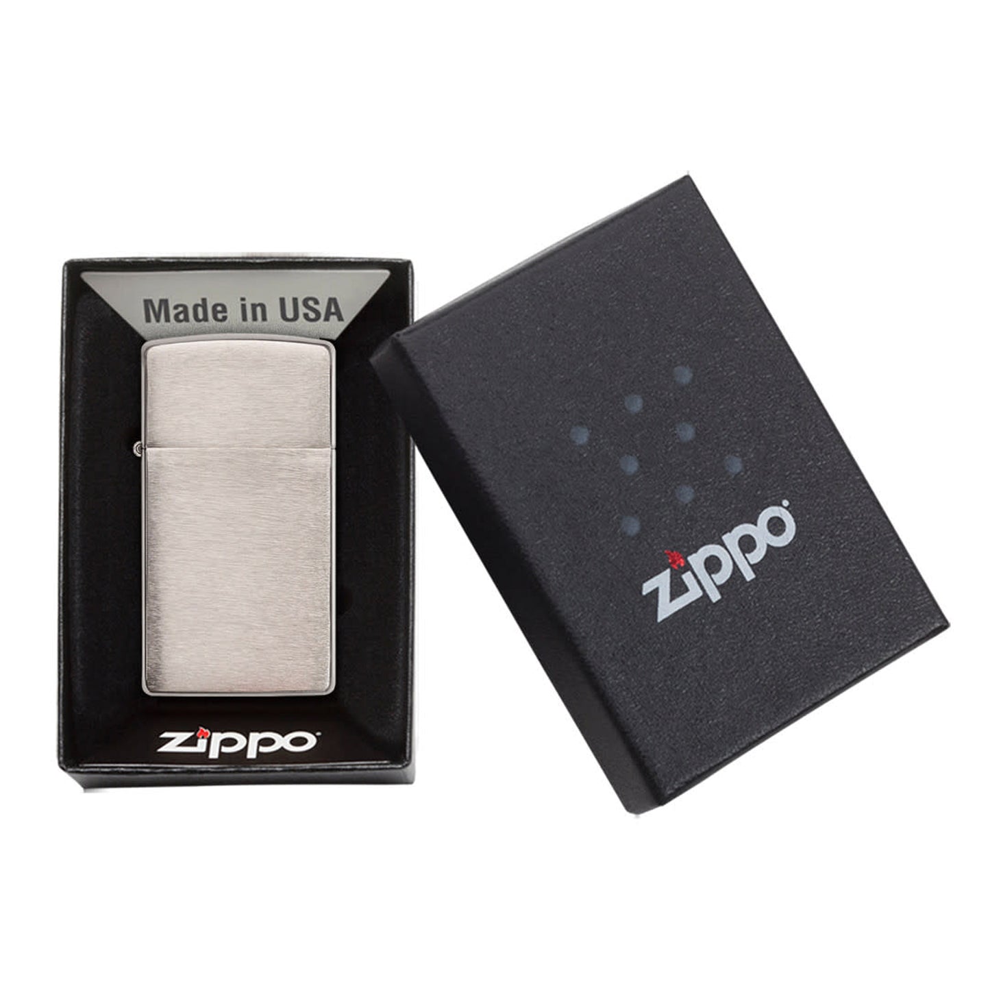 ZIPPO - Slim Brushed Chrome სანთებელა