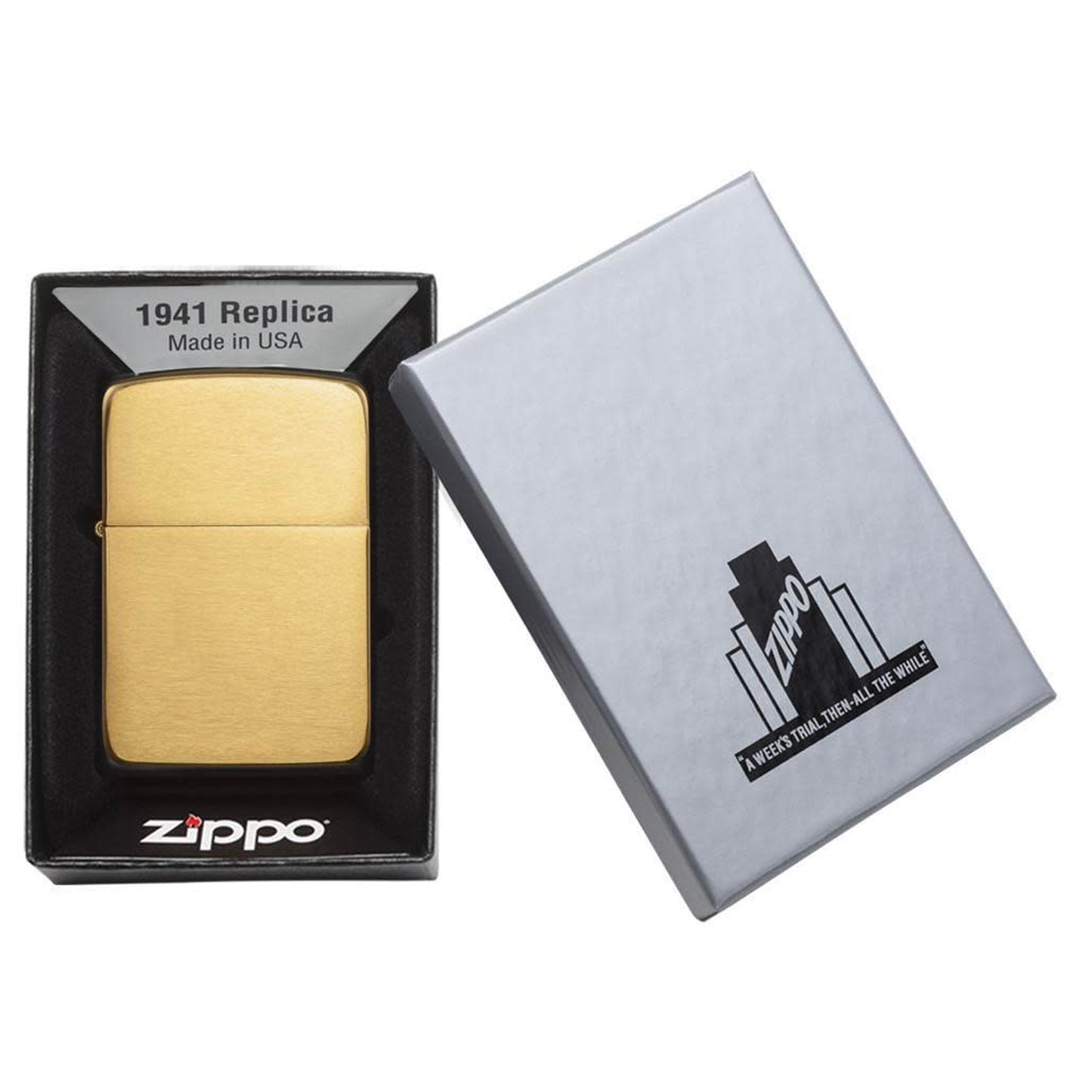 ZIPPO - Brushed Brass 1941 Replica სანთებელა