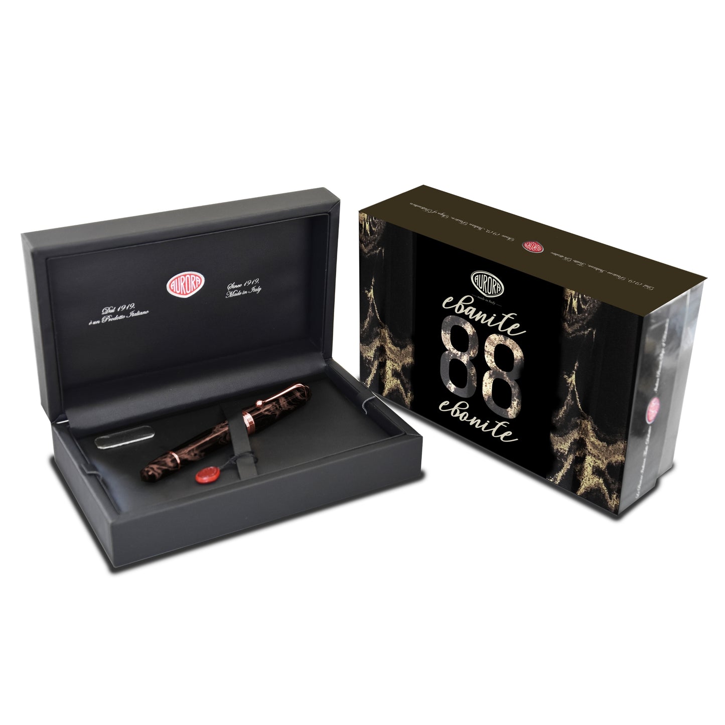 AURORA - 88 Ebonite Cognac Limited Edition ჭავლური კალამი