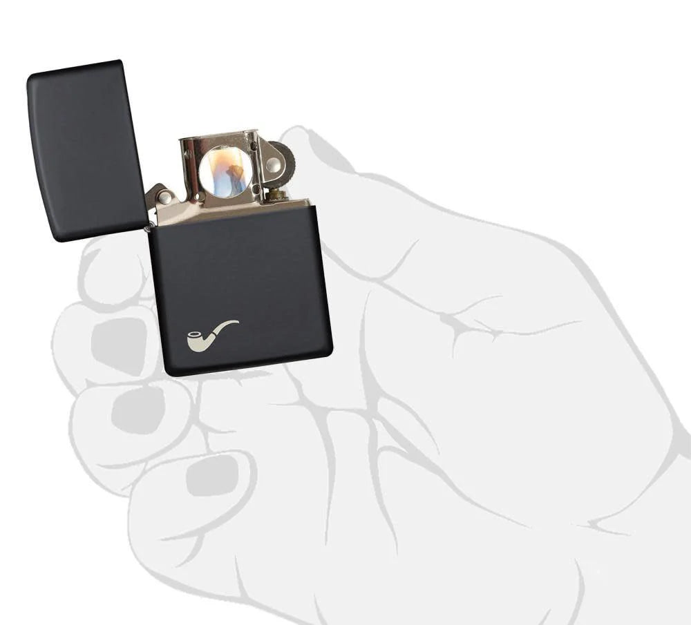 ZIPPO - 218PL Black Matte Pipe სანთებელა