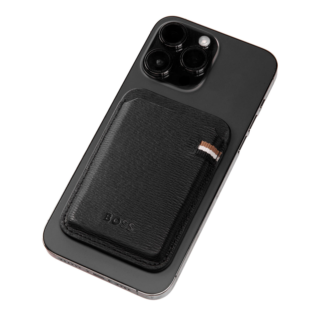 HUGO BOSS - Mobile Iconic Black ბარათების სათავსო მაგნიტით