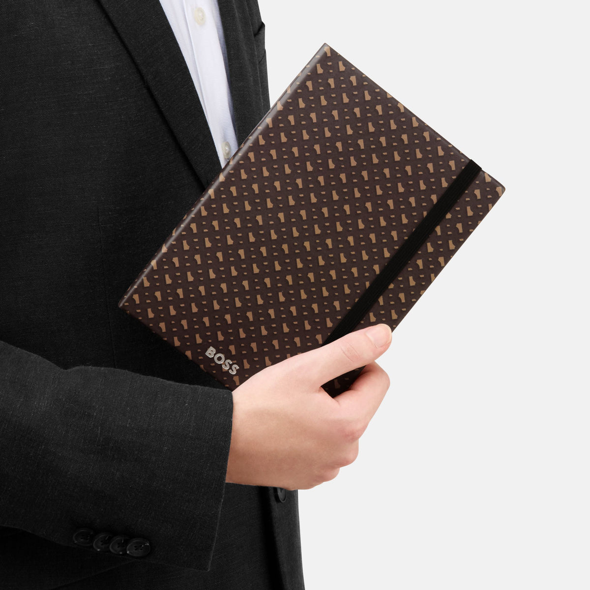 HUGO BOSS - A5 Monogram Camel Lined ბლოკნოტი