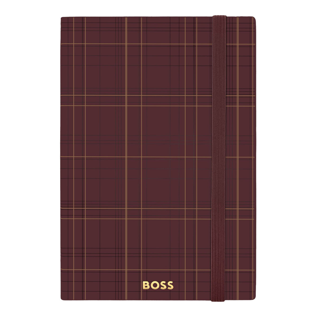 HUGO BOSS - A5 Checkered Burgundy Lined ბლოკნოტი