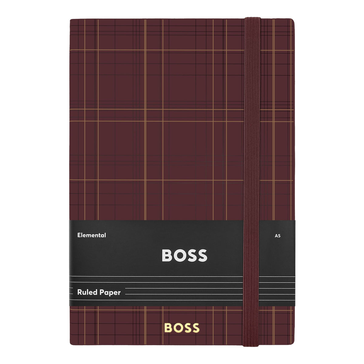 HUGO BOSS - A5 Checkered Burgundy Lined ბლოკნოტი