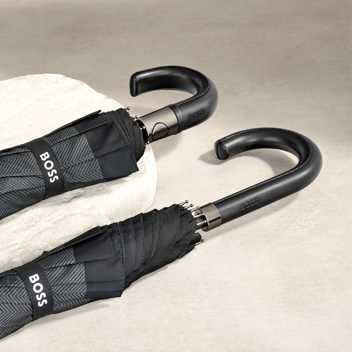 BOSS - Umbrella Chevron Dark Grey ქოლგა
