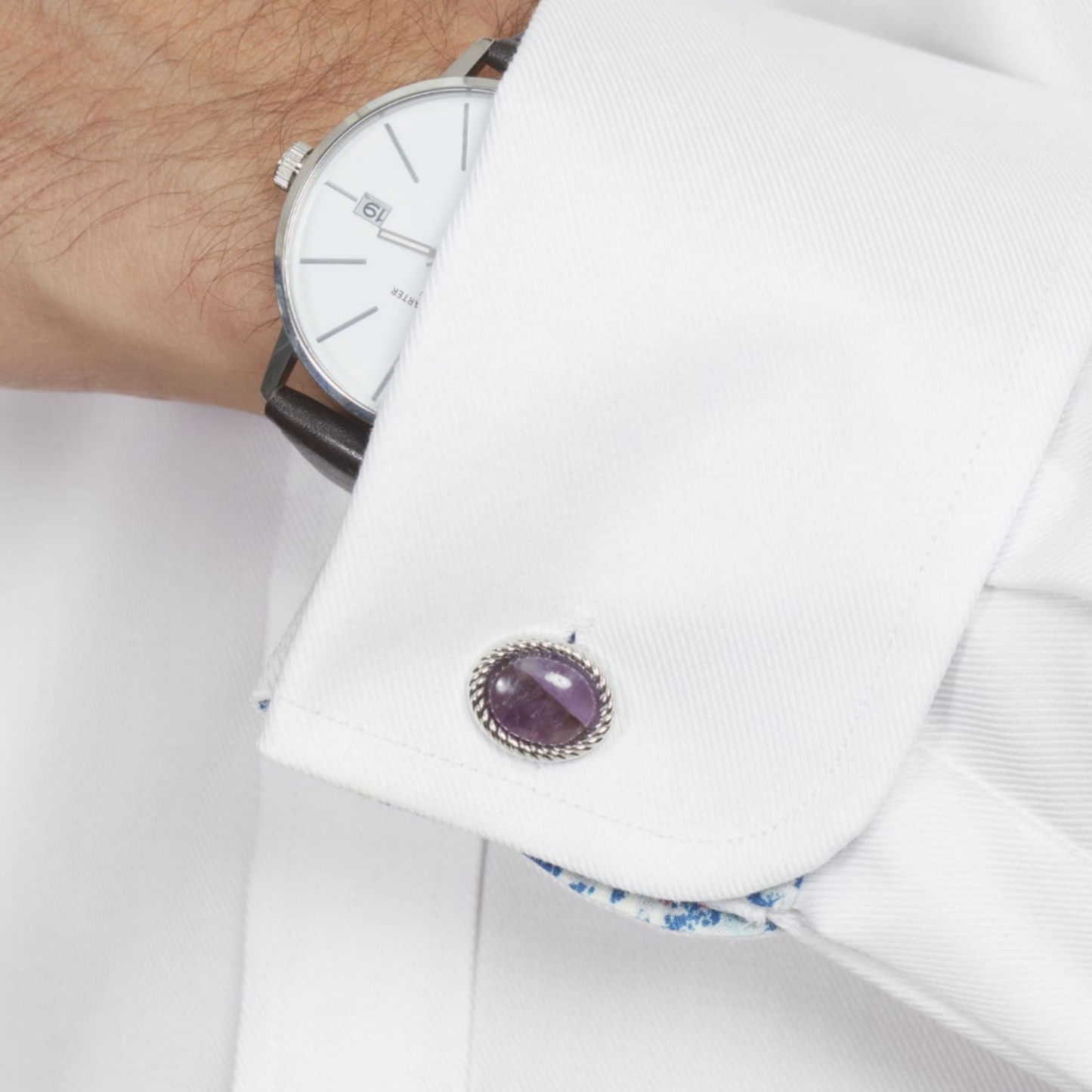 Simon Carter - Charles Amethyst პერანგის სამაგრი