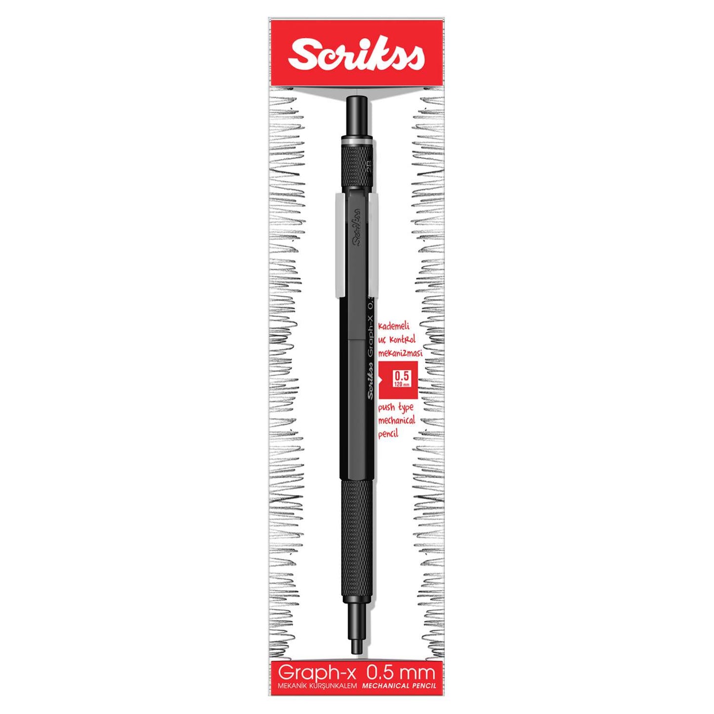 SCRIKSS - Graph-X 0.5 მმ Matt Black მექანიკური ფანქარი