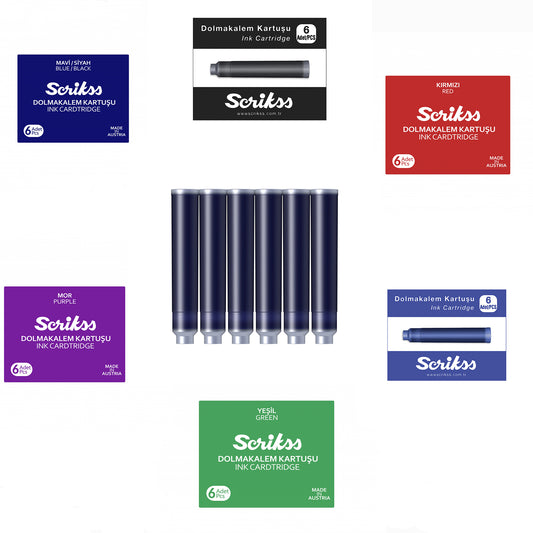 Scrikss - მელნის კარტრიჯი ჭავლური კალმისთვის