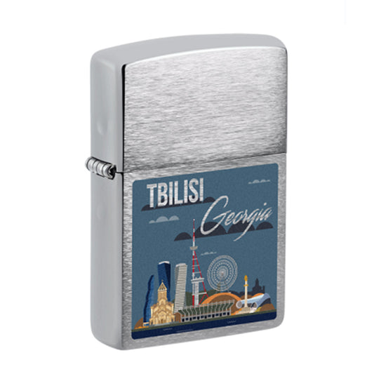 ZIPPO - 200 - 113464 Brushed Chrome Tbilisi Design სანთებელა